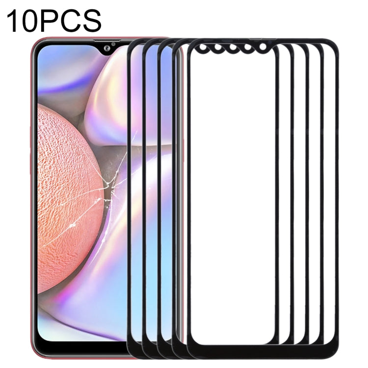 Samsung Galaxy A10s Replacement Front Screen Outer Glass Lens (Black) - 10pcs, Quality Checked