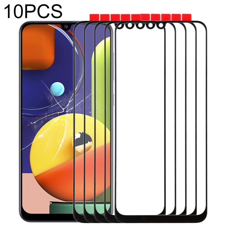 Samsung Galaxy A50s Black Front Screen Outer Glass Lens - 10pcs Replacement Kit for Repairs