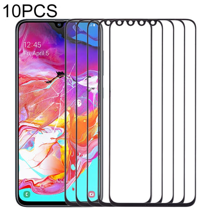 10pcs Black Front Outer Glass Lens for Samsung Galaxy A70 - Replacement Screen Repair Parts