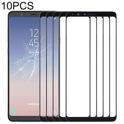 10pcs Black Front Screen Outer Glass Lens for Samsung Galaxy A8 Star / A9 Star - Replacement Parts