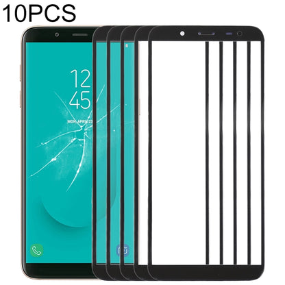 10pcs Black Front Screen Outer Glass Lens for Samsung Galaxy J6, J600F/DS, J600G/DS - Replacement Parts