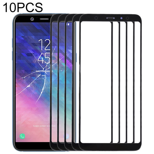 10-Pack Black Front Screen Outer Glass Lens for Samsung Galaxy A6+ (2018) / A605 - Replacement Parts