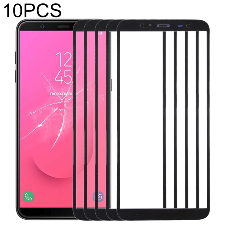 10pcs Black Front Screen Outer Glass Lens for Samsung Galaxy J8 (J810F/DS, J810Y/DS, J810G/DS) Replacement