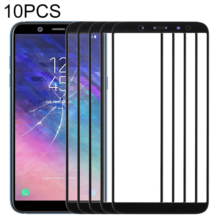Samsung Galaxy A6 (2018) - 10pcs Replacement Front Screen Outer Glass Lens (Black) - Compatible & Tested