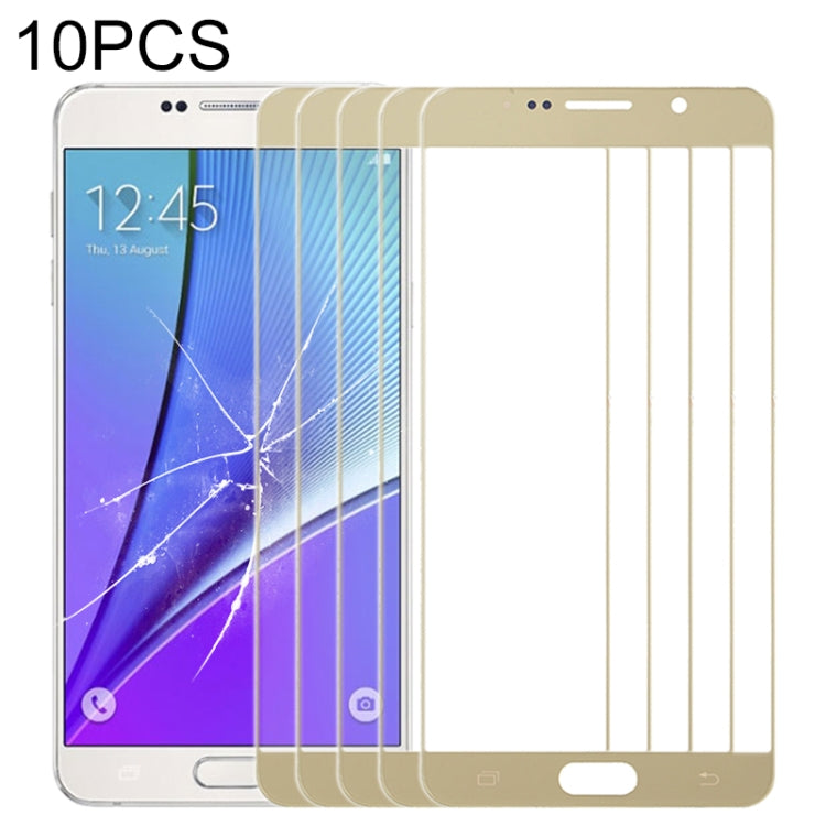 Samsung Galaxy Note 5 Replacement Front Screen Outer Glass Lens - 10pcs (Gold) - Perfect Fit & Installation Tips Included