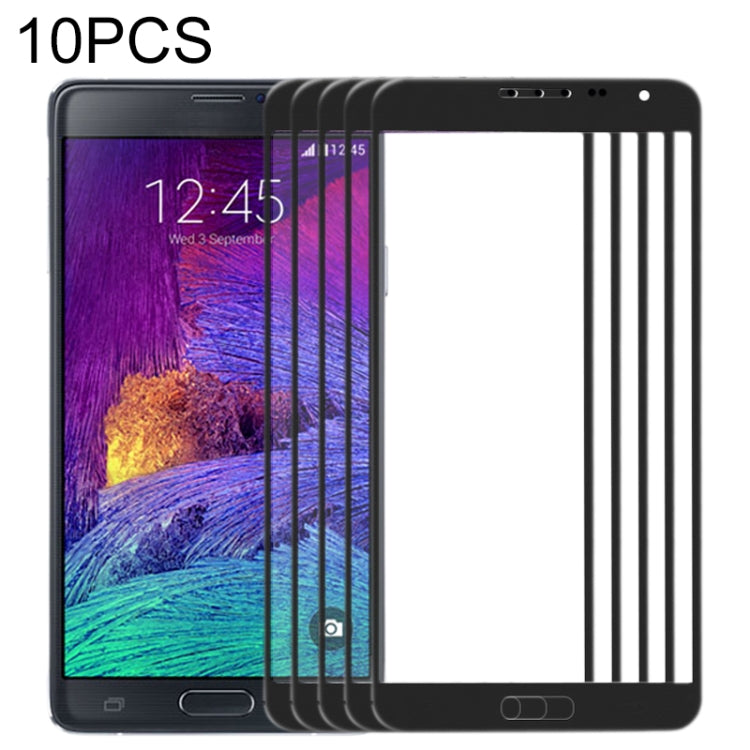 Replacement Front Outer Glass Lens for Samsung Galaxy Note 4 / N910 - 10pcs (Black)