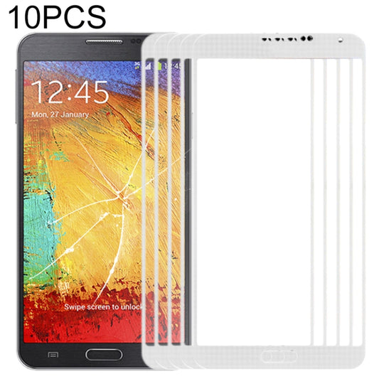 10-Pack Front Glass Lens Replacement for Samsung Galaxy Note III / N9000 (White) - High Quality Repair Parts