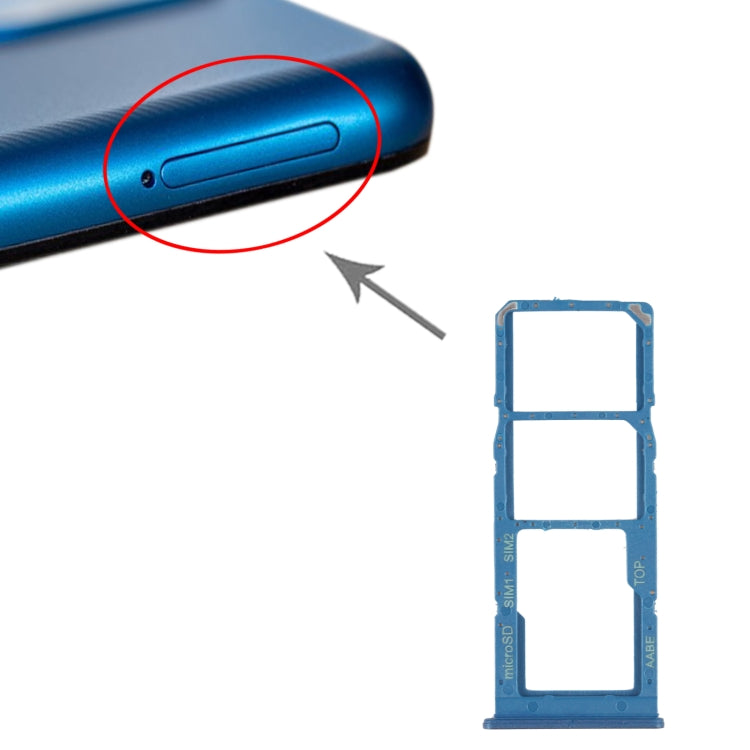 Samsung Galaxy A12 SM-A125 SIM Card Tray + Micro SD Card Tray Replacement (Blue) - Fully Compatible, Quality Checked