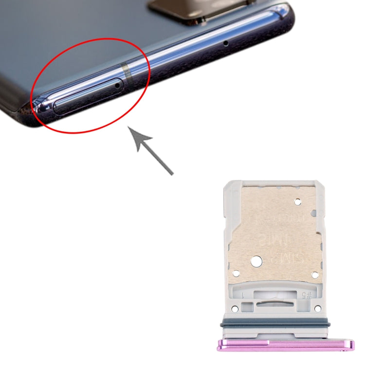 Samsung Galaxy S20 FE 5G SM-G781B SIM & Micro SD Card Tray Replacement (Purple) - Fits Perfectly