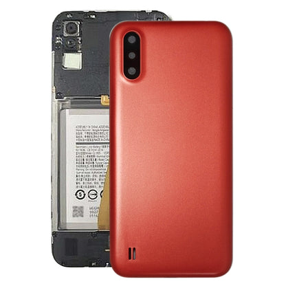 Samsung Galaxy A01 SM-015F Replacement Battery Back Cover with Camera Lens Frame (Red) - Perfect Fit