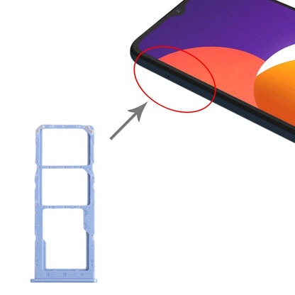 SIM Card Tray + Micro SD Card Tray for Samsung Galaxy M12 (SM-M127) - Replacement in Blue