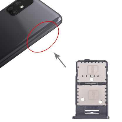Samsung Galaxy M31s SM-M317 Black SIM Card Tray + Micro SD Card Tray - Replacement Parts for Repair