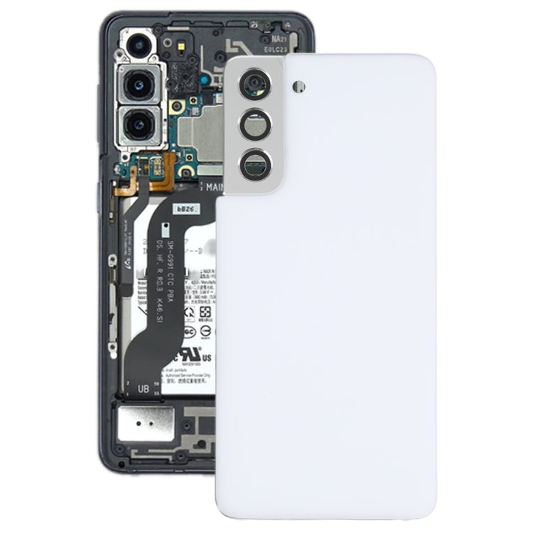 Samsung Galaxy S21 5G White Battery Back Cover with Camera Lens Frame - Replacement Part for Repair