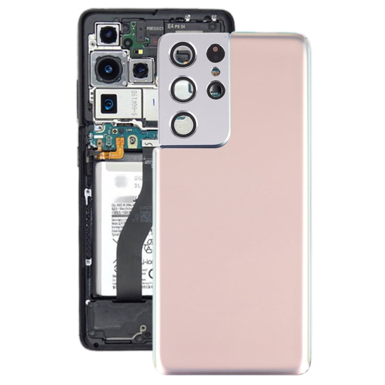 Gold Battery Back Cover with Camera Lens Frame for Samsung Galaxy S21 Ultra 5G - Replacement Housing