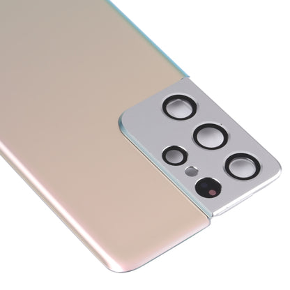 Gold Battery Back Cover with Camera Lens Frame for Samsung Galaxy S21 Ultra 5G - Replacement Housing