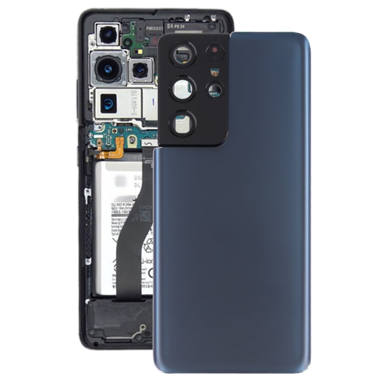 Samsung Galaxy S21 Ultra 5G Battery Back Cover Replacement with Camera Lens Frame (Blue) - Professional Installation Recommended