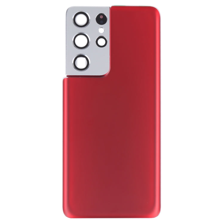 Samsung Galaxy S21 Ultra 5G Battery Back Cover Replacement with Camera Lens Frame (Red) - Professional Installation Recommended