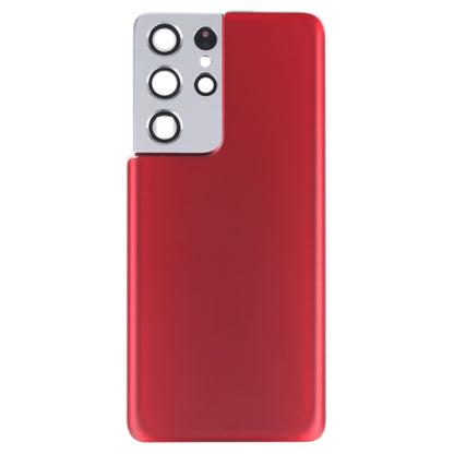 Samsung Galaxy S21 Ultra 5G Battery Back Cover Replacement with Camera Lens Frame (Red) - Professional Installation Recommended