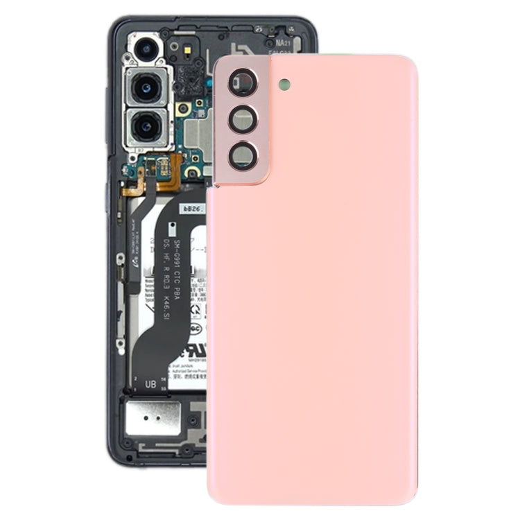 Pink Battery Back Cover Replacement for Samsung Galaxy S21+ 5G with Camera Lens Frame