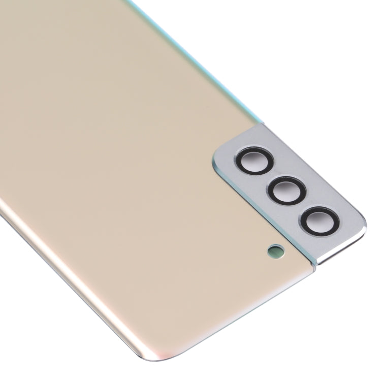 Gold Battery Back Cover Replacement for Samsung Galaxy S21+ 5G with Camera Lens Frame - Professional Installation Recommended