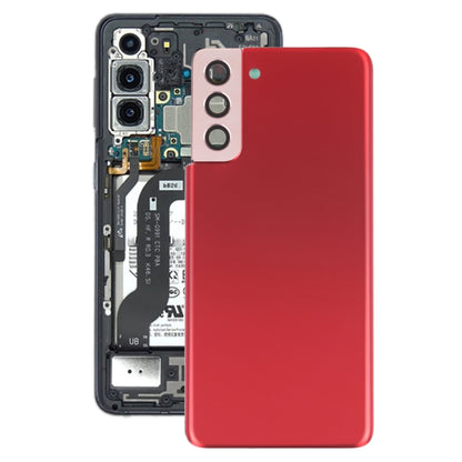 Samsung Galaxy S21+ 5G Red Battery Back Cover Replacement with Camera Lens Frame - Professional Installation Recommended