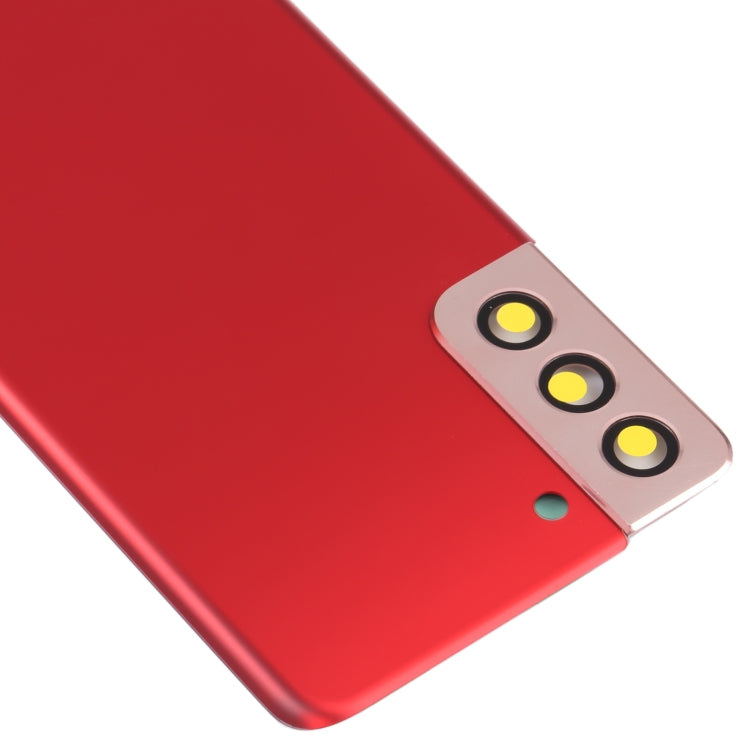 Samsung Galaxy S21+ 5G Red Battery Back Cover Replacement with Camera Lens Frame - Professional Installation Recommended