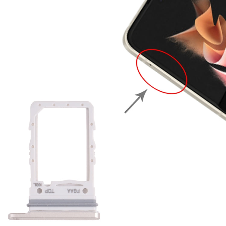 Original SIM Card Tray for Samsung Galaxy Z Flip3 5G SM-F711 (Silver) - Replacement Part, Professional Installation Recommended
