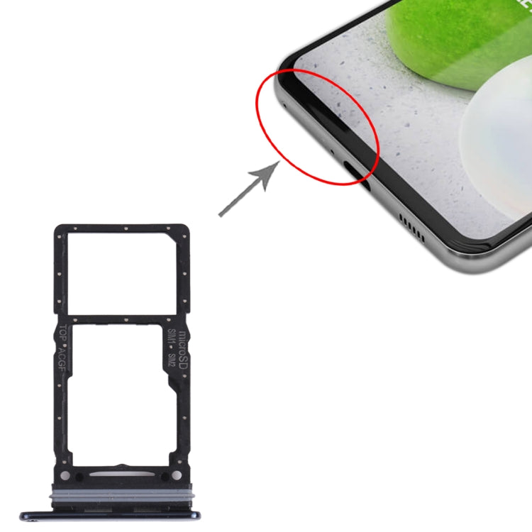 Original SIM Card Tray + Micro SD Card Tray for Samsung Galaxy A73 5G SM-A736B (Black) - Replacement Part