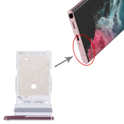 Original SIM Card Tray + SIM Card Tray for Samsung Galaxy S22 Ultra 5G SM-S908B (Purple) - Replacement Part