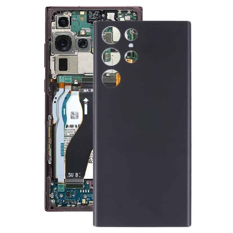 Black Battery Back Cover Replacement for Samsung Galaxy S22 Ultra 5G - Professional Installation Recommended