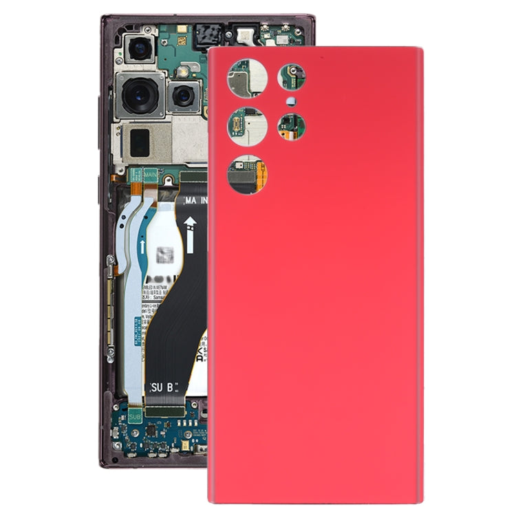 Red Battery Back Cover Replacement for Samsung Galaxy S22 Ultra 5G - Professional Installation Recommended