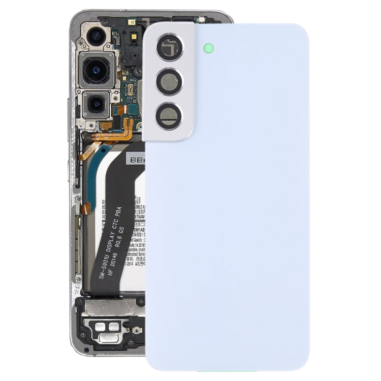 Samsung Galaxy S22 5G SM-S901B Battery Back Cover Replacement with Camera Lens Frame (White)
