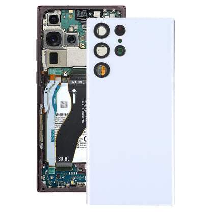 Samsung Galaxy S22 Ultra 5G SM-S908B Battery Back Cover with Camera Lens Frame - Replacement (White)