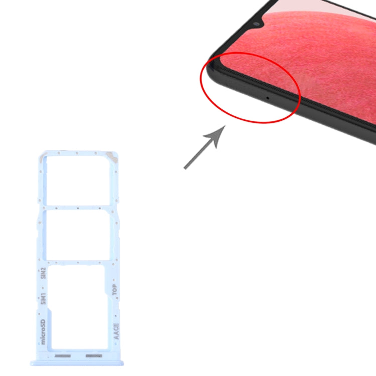 Original SIM Card Tray + Micro SD Card Tray for Samsung Galaxy A13 SM-A135 (Blue) - Replacement Parts