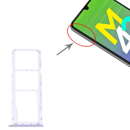 Original SIM Card Tray + Micro SD Card Tray for Samsung Galaxy M42 5G (SM-A436B) - Purple Replacement Parts