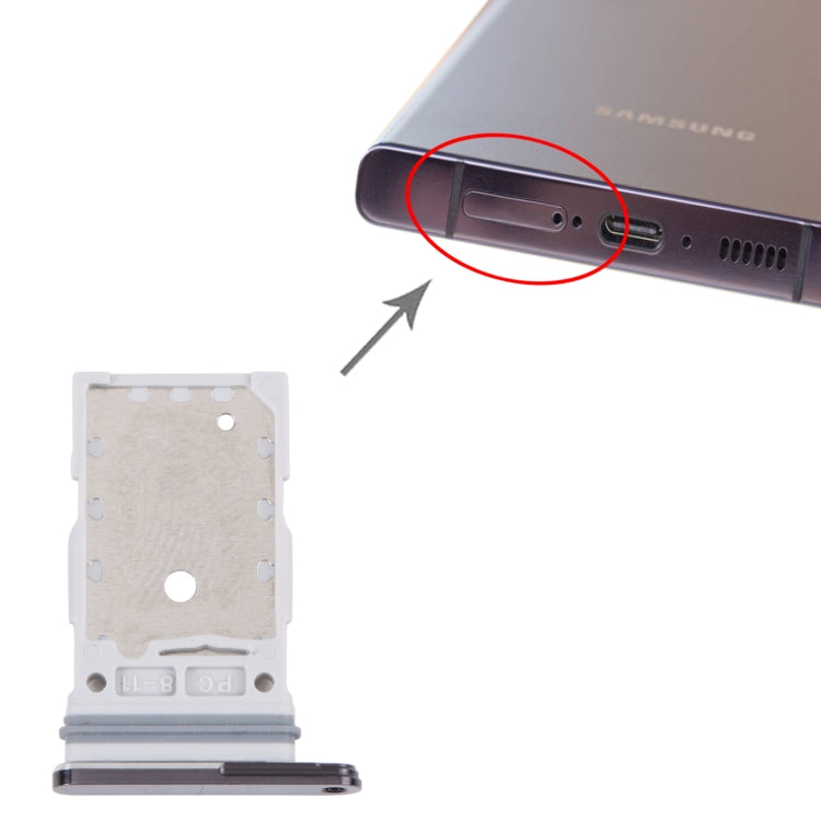 Original SIM Card Tray + SIM Card Tray for Samsung Galaxy S23 Ultra SM-S918B (Purple) - Replacement Part