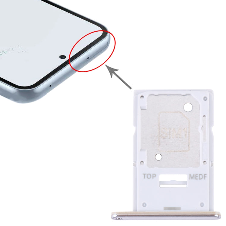 Original SIM Card Tray + Micro SD Card Tray for Samsung Galaxy A54 SM-A546 (Gold) - Replacement Part