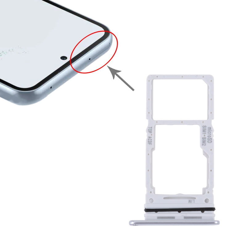 Original SIM Card Tray + SIM/Micro SD Card Tray for Samsung Galaxy A34 (SM-A346) - Silver Replacement Part