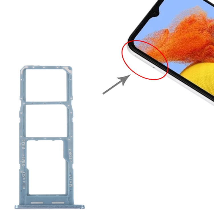 Original SIM Card Tray & Micro SD Card Tray for Samsung Galaxy M14 SM-M146B (Baby Blue) - Replacement Parts