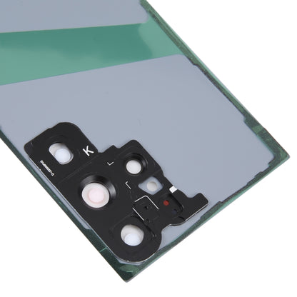 Samsung Galaxy S23 Ultra SM-S918 Glass Back Cover Replacement with Camera Lens Frame (White) - Genuine Fit