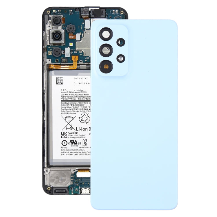 Samsung Galaxy A33 5G SM-A336B Battery Back Cover Replacement with Camera Lens Frame (Blue) - Compatible Part