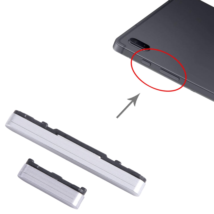 Samsung Galaxy Tab S7 FE SM-T730/T733/T736B/T735 - Original Power & Volume Control Button Set (Silver)