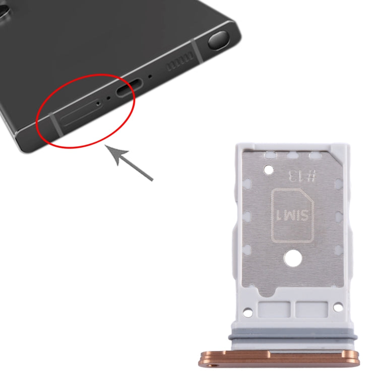 Original SIM Card + Tray for Samsung Galaxy S24 / S24+ 5G (Orange) - Replacement Part