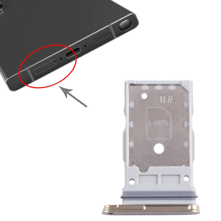 Original SIM Card + Tray for Samsung Galaxy S24 Ultra 5G (SM-S928B) - Gold Replacement Accessory