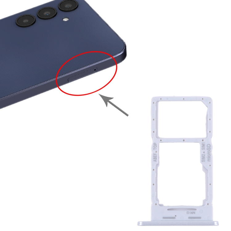 Original SIM Card Tray + Micro SD Card Tray for Samsung Galaxy A25 5G (SM-A256B) - Silver Replacement