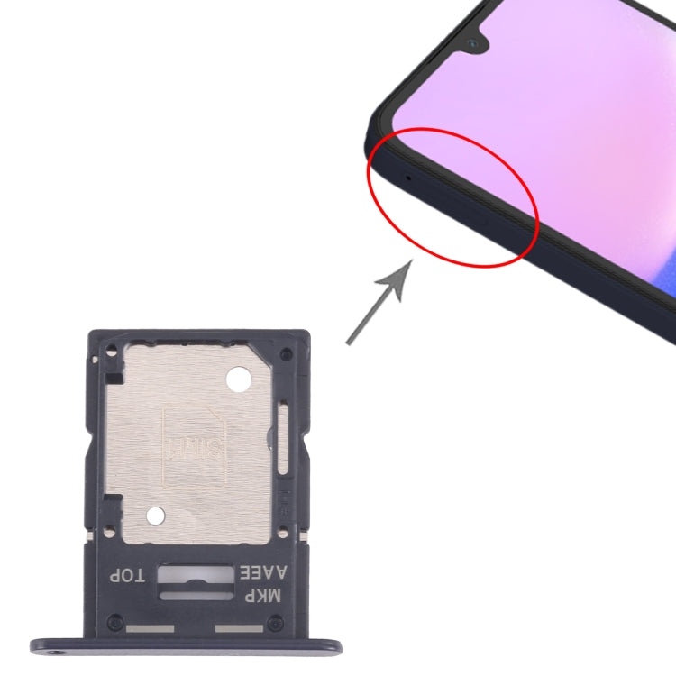 Original SIM Card Tray + SIM/Micro SD Card Tray for Samsung Galaxy A15 4G SM-A155F (Black) - Replacement Part