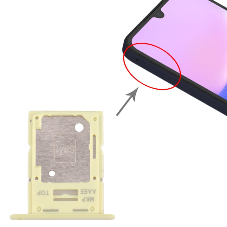 Original SIM Card Tray + SIM/Micro SD Card Tray for Samsung Galaxy A15 4G SM-A155F (Yellow) - Replacement Part