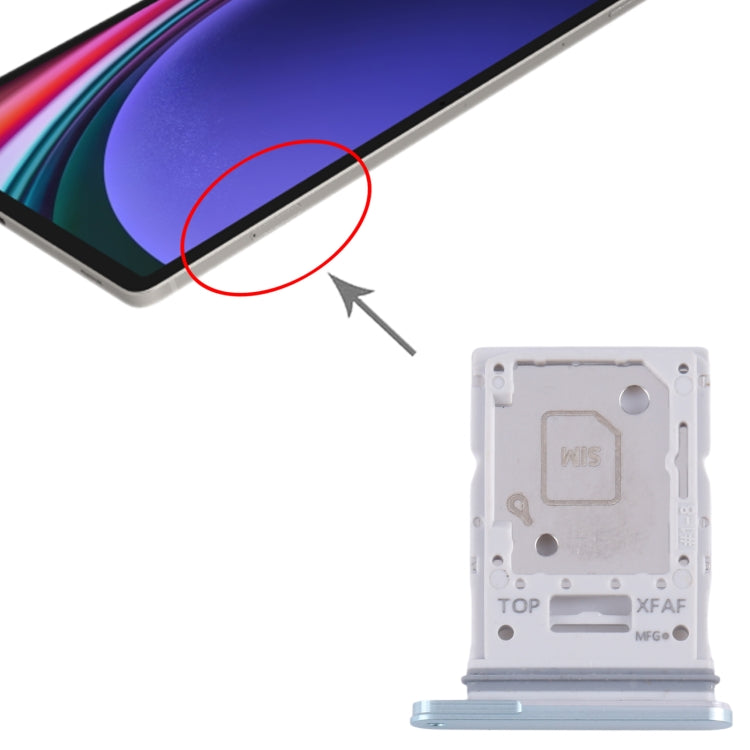 Original SIM + Micro SD Card Tray for Samsung Galaxy Tab S9 Ultra 5G SM-X916 (Green) - Replacement Part