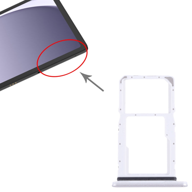 Original SIM + Micro SD Card Tray for Samsung Galaxy Tab A9+ 5G SM-X215 (Silver) - Replacement Part