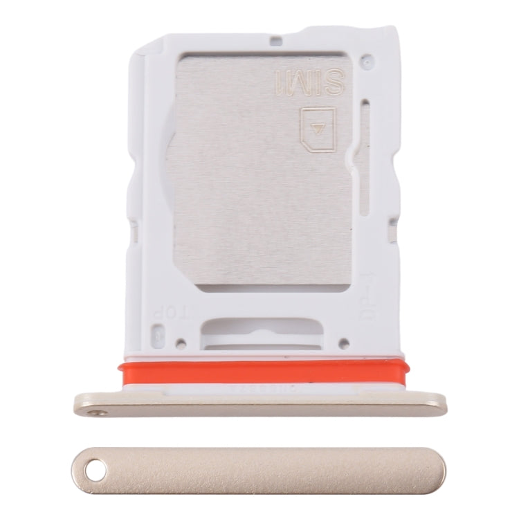 Original SIM Card Tray + Micro SD Card Tray for Samsung Galaxy M55 SM-M556B (Gold) - Replacement Part